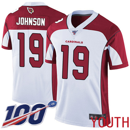 Arizona Cardinals Limited White Youth KeeSean Johnson Road Jersey NFL Football #19 100th Season Vapor Untouchable